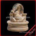 Hand Carved Yellow Marble Stone Horse Water Fountains YL-W135